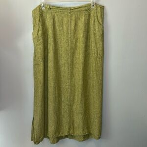 Flax Olive Green Midi Skirt